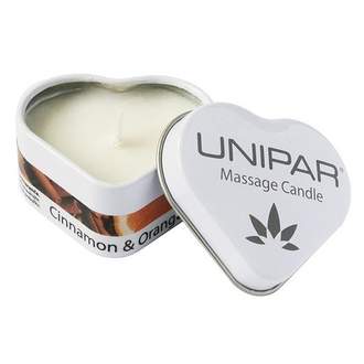 Svíčka UNIPAR masážní srdce skořice & pomenač 23ml