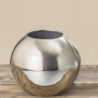 Váza hliníková kulatá BATLEY 21cm stříbrná