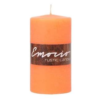 Válcová svíčka RUSTIC 11cm oranžová