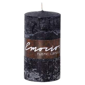 Válcová svíčka RUSTIC 9cm černá