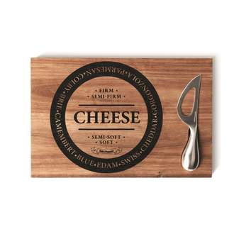 Prkénko dřevěné hranaté na sýr FROMAGE s nožem S&P 30cm
