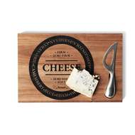 Prkénko dřevěné hranaté na sýr FROMAGE s nožem S&P 30cm
