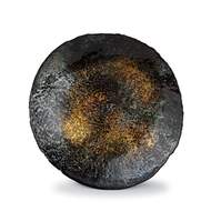 Talíř kulatý skleněný YONG černozlatý 32,5cm