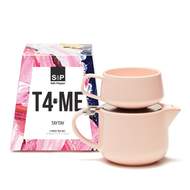 Šálek a čajová konvice T4ME YONG světle růžová