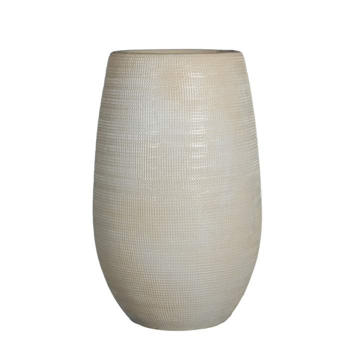 Levně Váza kulatá bílá keramika 18x35cm