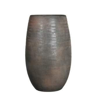 Váza kulatá taupe keramika 18x35cm