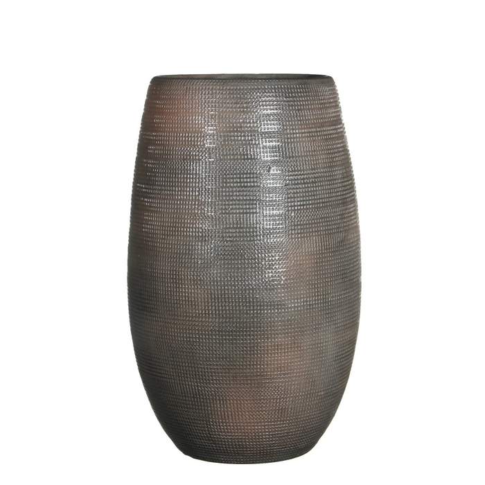 Levně Váza kulatá taupe keramika 18x35cm