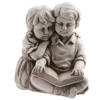 Figurka hliněná pár dětí s knihou 40cm