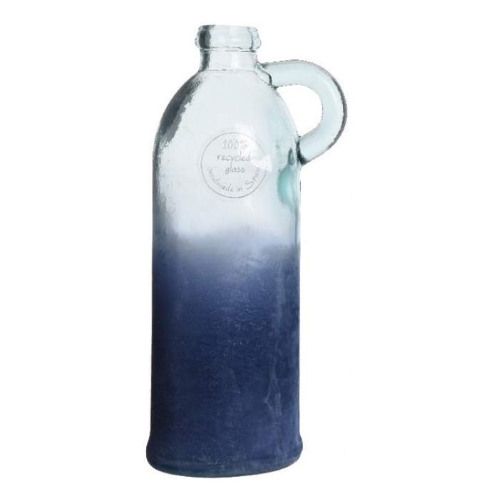 Levně Váza/lahev 1 ucho sklo mix tmavě modrá