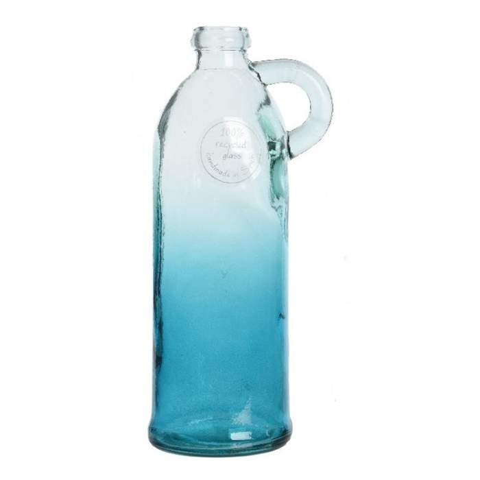 Levně Váza/lahev 1 ucho sklo mix modrá