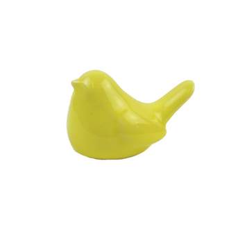 Pták porcelánový 11 cm žlutý
