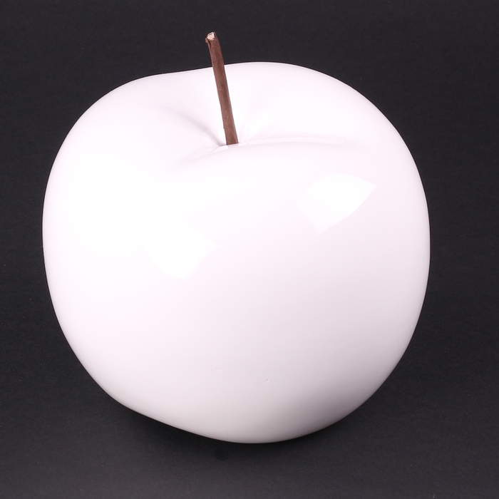 Levně Keramické jablko bílé 15cm