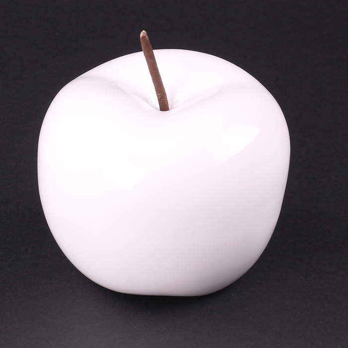 Levně Keramické jablko bílé 12cm