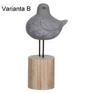 Pták na podstavci dřevo a polyresin 20cm mix tvarů