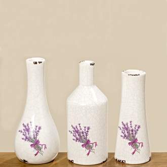 Váza kameninová LOVA dekor levandule 15cm mix tavrů