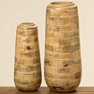 Váza dřevěná válcová 47cm