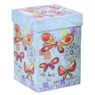 Hrnek cestovní keramický dekor motýl 17cm dárkový box