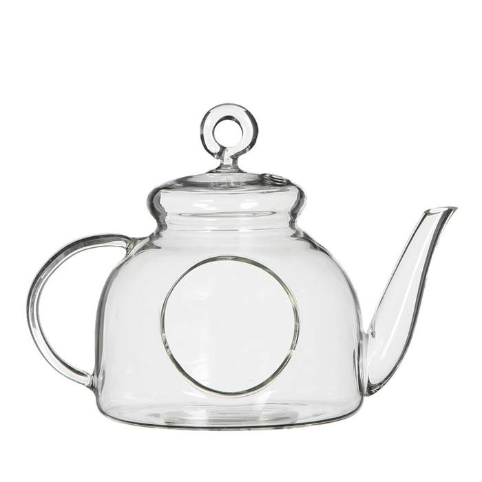 Levně Svícen na čajovku skleněná čajová konvice 12cm