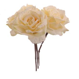 Růže NICOLAH řezaná umělá krémová 30cm
