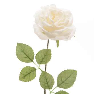 Růže řezaná umělá ojíněná 45cm bílá