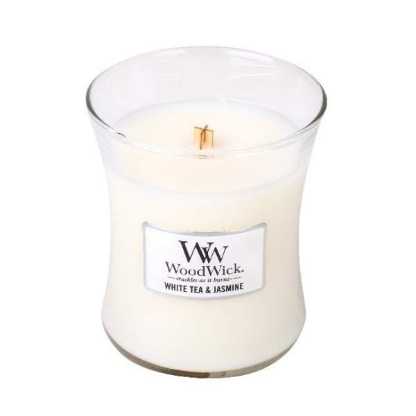 Levně Vonná svíčka WoodWick White Tea & Jasmine 275g