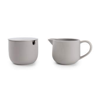 Cukřenka a konvička na mléko šedá CAFE keramikaS&P