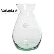 Váza skleněná atypická,čirá 27cm