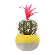 Kaktus hrnkový umělý keramický obal 13cm mix barev