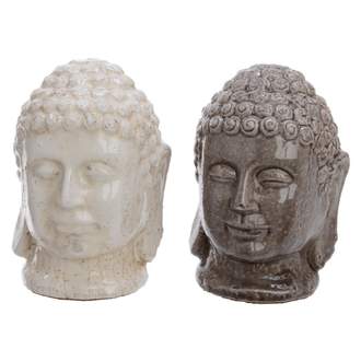 Buddha hlava hliněná 14,5 cm mix barev