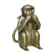 Hliníková opice nevidí, neslyší, nemluví 18,5cm zlatá