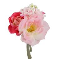 Květy buket mix umělý 20cm růžový