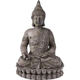 Buddha sedící hliněný 59cm šedý