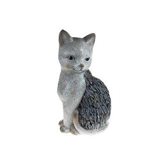Kočka polyresinová 36cm šedá