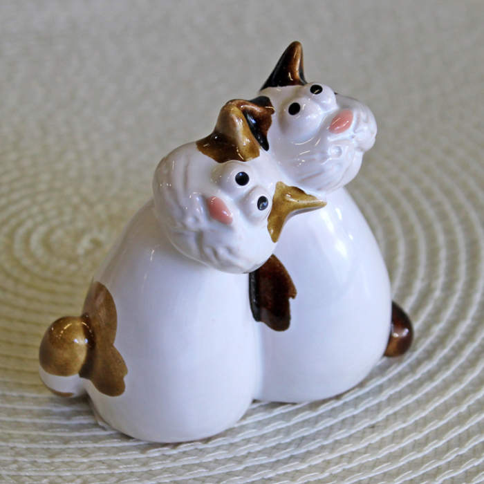 Levně Kočka dvojice keramika 8,5cm