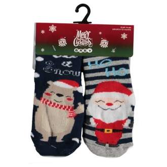 Ponožky dětské vánoční motiv pes/santa 2ks vel.74-86