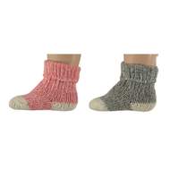 Ponožky dětské šedá a růžová 2ks vel.23-26 vlna
