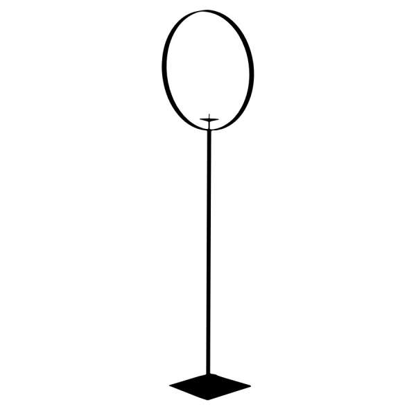 Levně Svícen HILMAND na 1 svíčku v kruhu na podstavci kovový černý 190cm