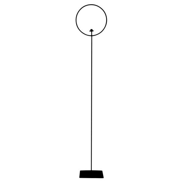 Levně Svícen MARKHAM na 1 svíčku v kruhu na podstavci kovový černý 225cm