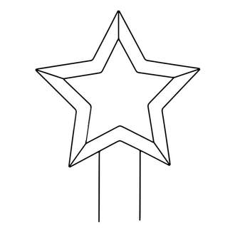 Dekorace hvězda KWANDO zápich kovový černý 145cm
