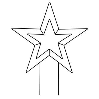Dekorace hvězda RUVUMA zápich  kovový černý 150cm