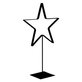 Dekorace hvězda SABI na podstavci  kovová černá 80cm