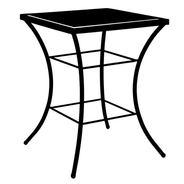 Levně Stůl hranatý METAURO kovový černý 50x65cm