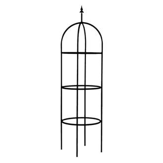 Opora/obelisk DARGLE kulatá se špicí kovová černá 190cm