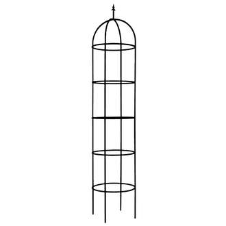 Opora/obelisk DARGLE kulatá se špicí kovová černá 300cm
