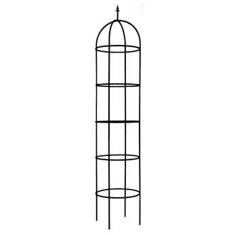 Opora/obelisk DARGLE kulatá se špicí kovová černá 240cm