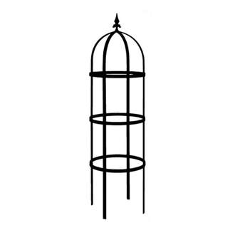 Opora/obelisk HORNAVAN kulatá se špicí kovová černá 125cm