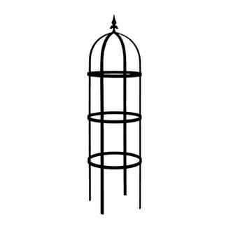 Opora/obelisk HORNAVAN kulatá se špicí kovová černá 170cm