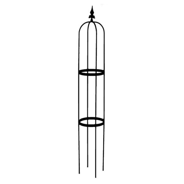 E-shop Opora/obelisk MUONIO kulatá se špicí kovová černá 125cm