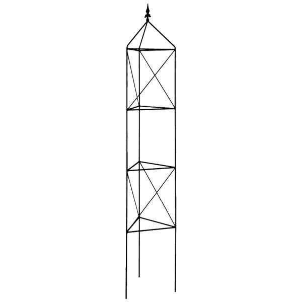 E-shop Opora/obelisk PUULA trojúhelník se špicí kovová černá 165cm