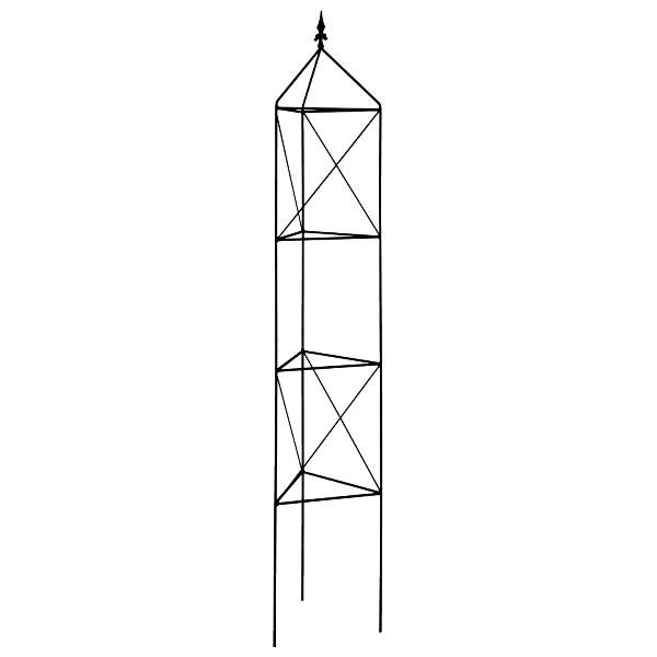 Opora/obelisk PUULA trojúhelník se špicí kovová černá 200cm